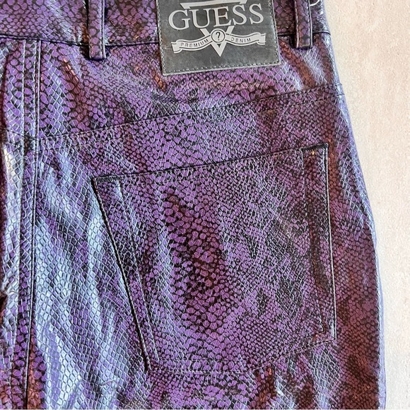 GUESS Snake Print Faux Leather Bootcut Pants Size 27 - Picture 4 of 11